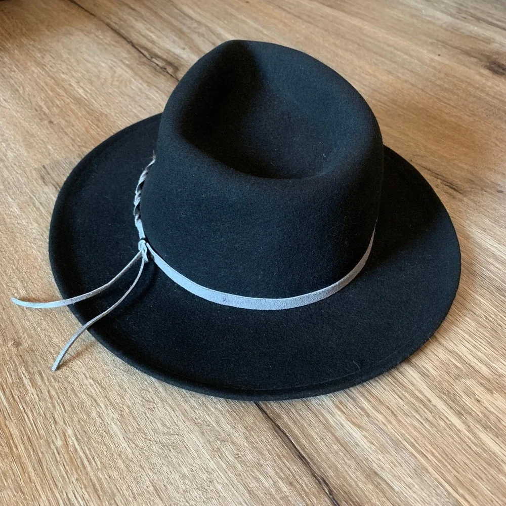 Vintage 80s Golden Gate 100% Wool Western Cowboy Hat w/ Leather Band - XL